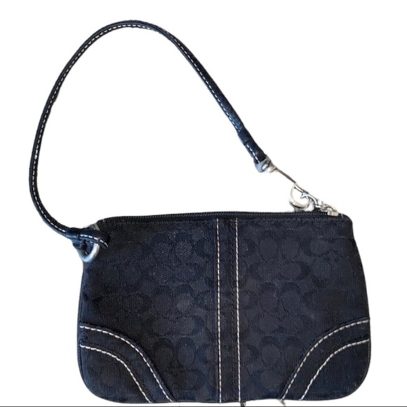 Black Coach Signature Wristlet - Picture 2 of 4